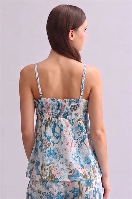 Mısırlı Kadın Dokuma Atlet Bağlamalı Mavi