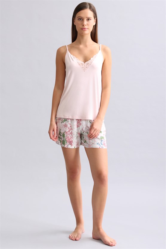 Mısırlı Kadın Dokuma Midi Şort Gül Kurusu