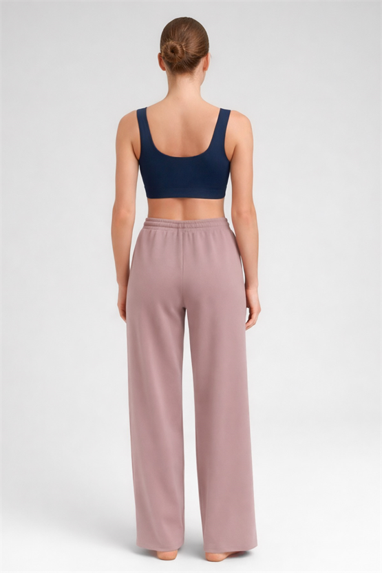 Mısırlı Kadın Düz Pantolon Gül Kurusu