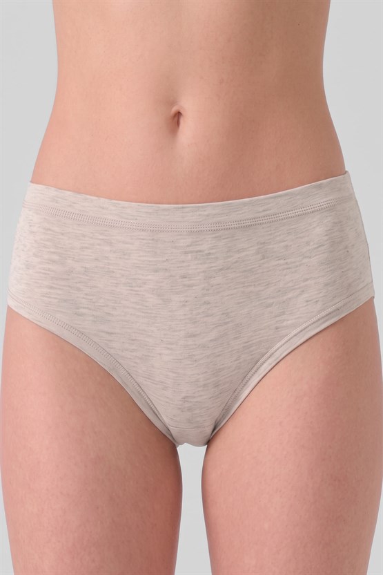 Mısırlı Kadın Gümüş Brief Slip Gri Melanj