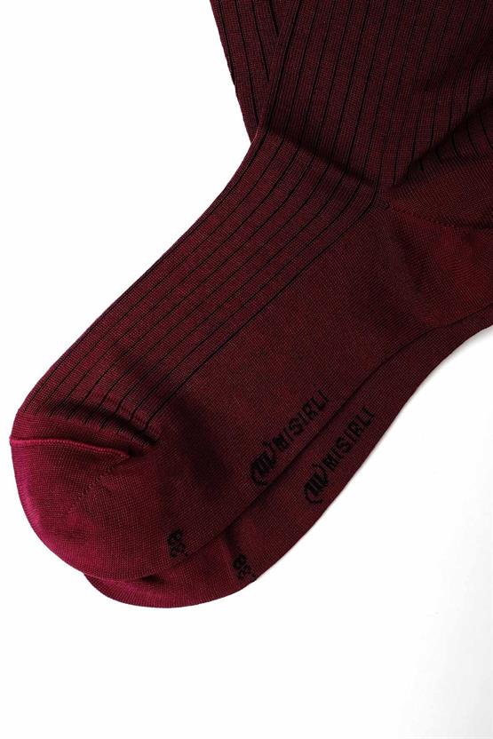 Mısırlı Kadın Merserize Tekli Soket Çorap Açık Bordo