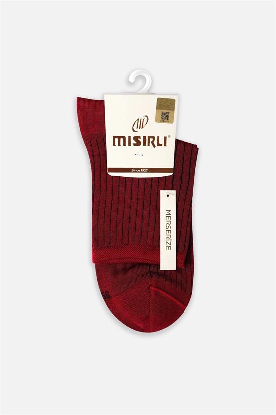 Mısırlı Kadın Merserize Tekli Soket Çorap Kırmızı