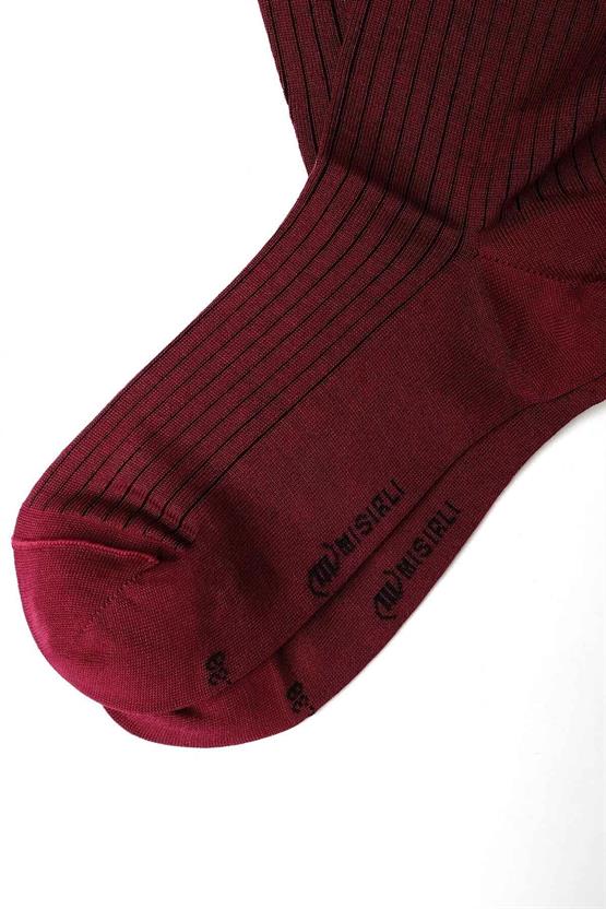 Mısırlı Kadın Merserize Tekli Soket Çorap Vişne