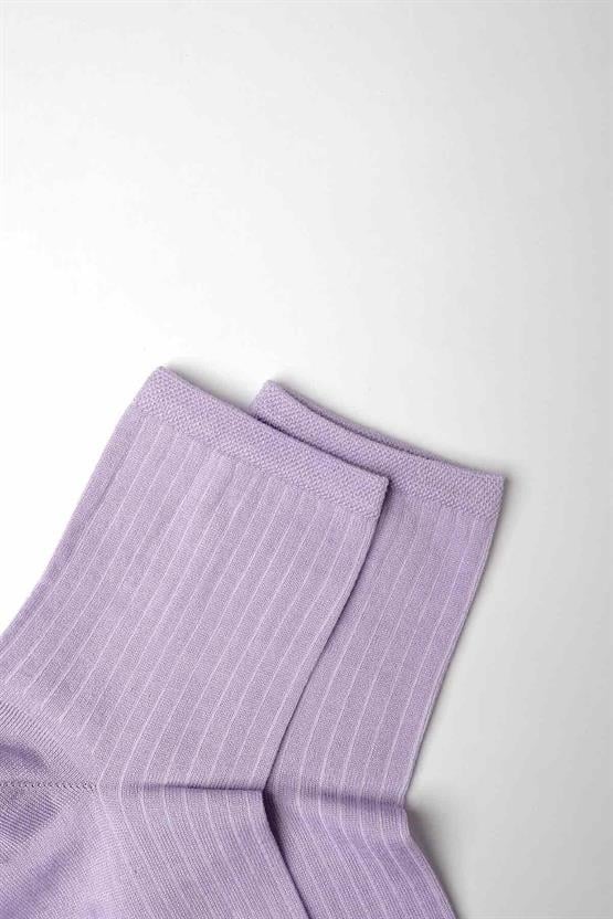 Mısırlı Kadın Merserize Tekli Soket Çorap Lila