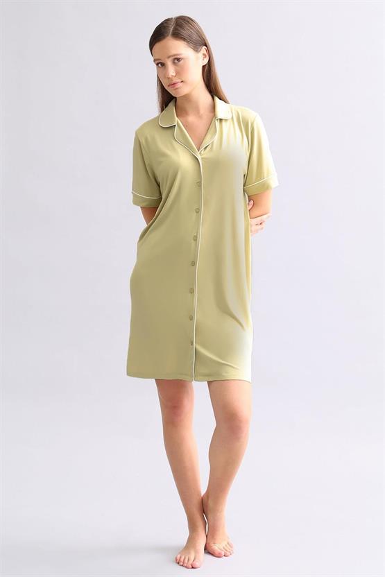 Mısırlı Kadın Modal Gecelik Adaçayı Yeşili