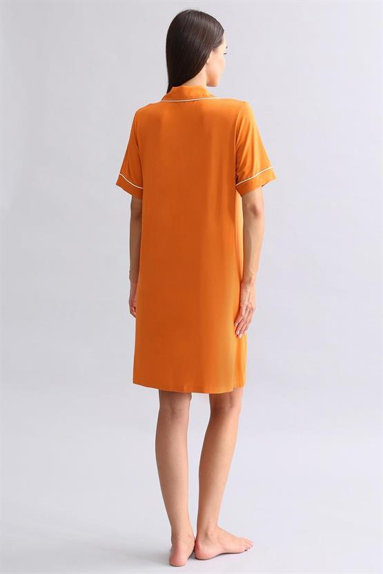 Mısırlı Kadın Modal Gecelik Pas Kırmızı