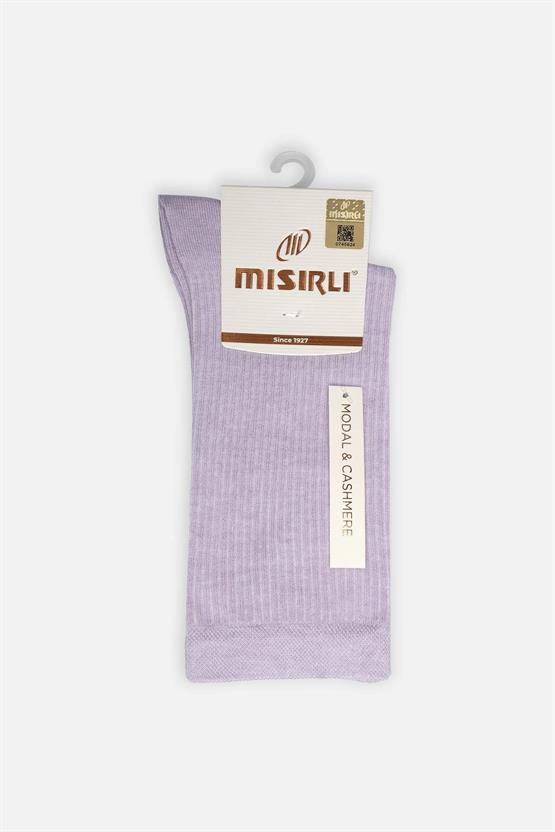 Mısırlı Kadın Modal Kaşmir Tekli Soket Çorap Lila