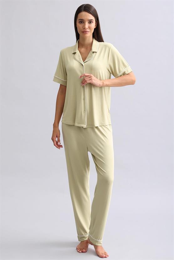 Mısırlı Kadın Modal Pijama Alt Adaçayı Yeşili
