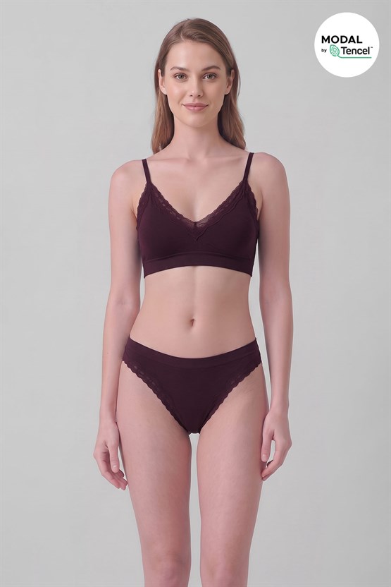 Mısırlı Kadın Modal Seamless Brief Slip Bordo