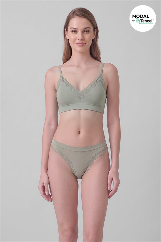 Mısırlı Kadın Modal Seamless Brief Slip Çağla Yeşili