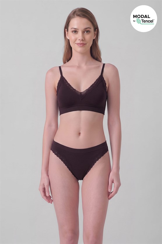 Mısırlı Kadın Modal Seamless Brief Slip Acı Kahve