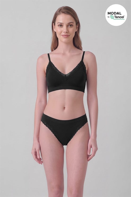 Mısırlı Kadın Modal Seamless Brief Slip Siyah