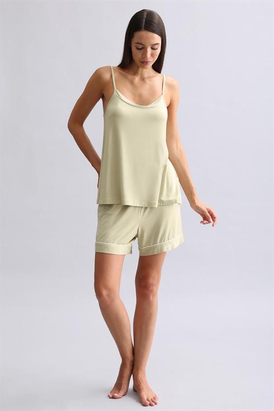 Mısırlı Kadın Modal Şort Adaçayı Yeşili