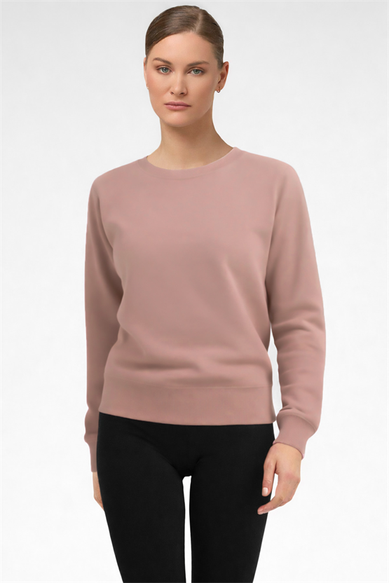 Mısırlı Kadın Modal Sweatshirt Gül Kurusu