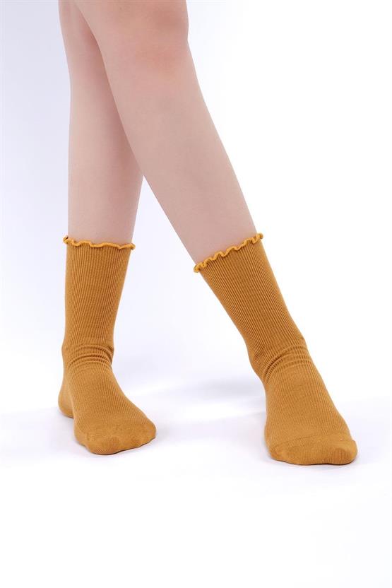 Mısırlı Kadın Modal Tekli Soket Çorap Hardal