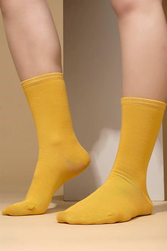Mısırlı Kadın Modal Tekli Soket Çorap Sarı
