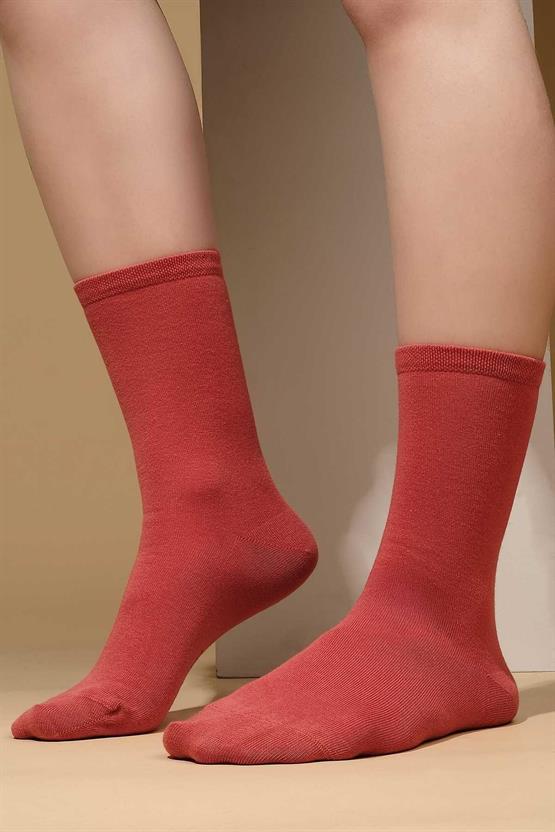 Mısırlı Kadın Modal Tekli Soket Çorap Kiremit