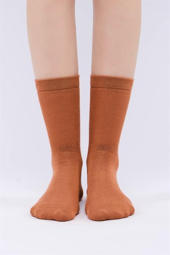 Mısırlı Kadın Modal Tekli Soket Çorap Kiremit