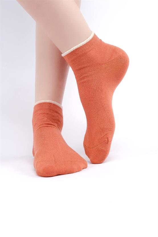 Mısırlı Kadın Modal Tekli Yazlık Sneaker Çorap Kiremit
