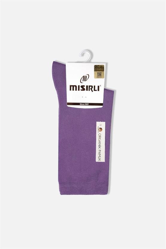 Mısırlı Kadın Organik Pamuklu Tekli Soket Çorap Mavi