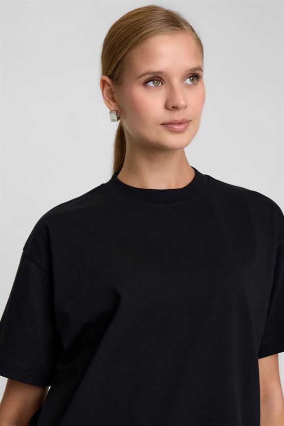 Mısırlı Kadın Oversize T-shirt Siyah