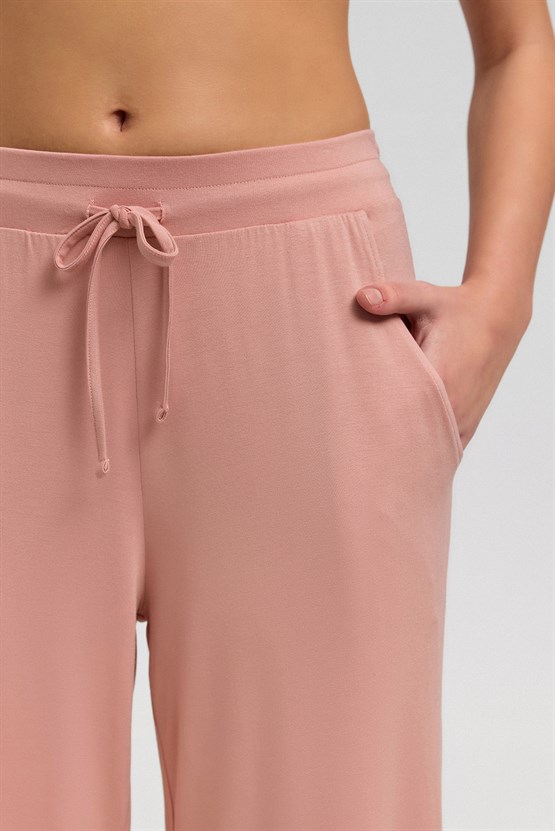 Mısırlı Kadın Pamuk Kapri Pijama Somon