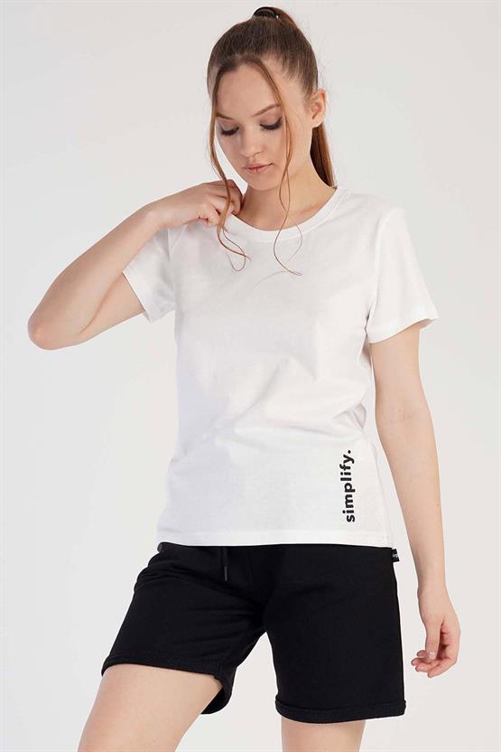 Mısırlı Kadın Pamuklu Kısa Kol Şort Takımı Beyaz