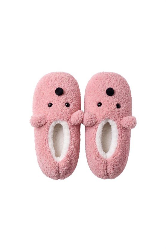 Mısırlı Panda Figürlü Panduf Açık Pembe