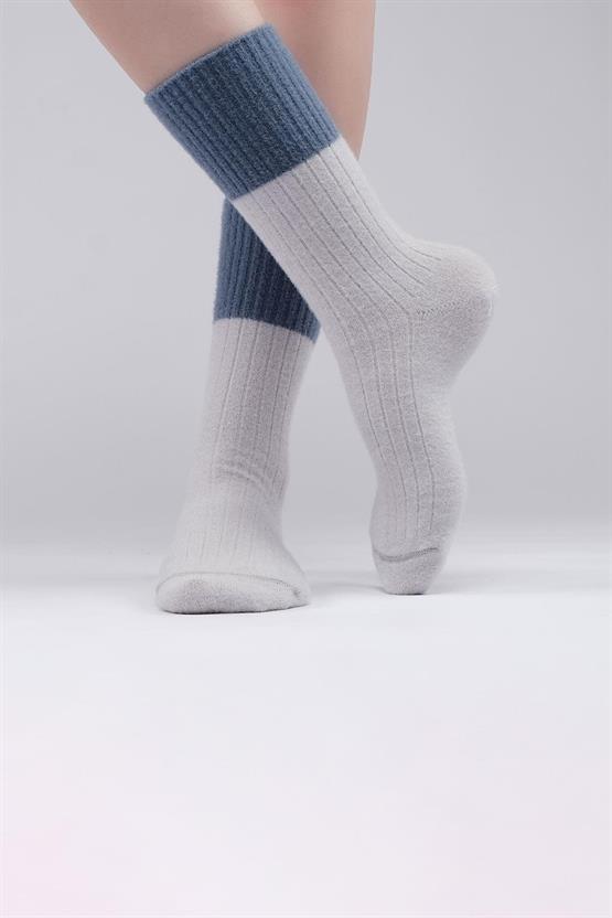 Mısırlı Kadın Soft Peluş Termal Tekli Soket Çorap Gri