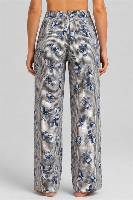 Mısırlı Kadın Viskon Alt Pijama Bej/Lacivert