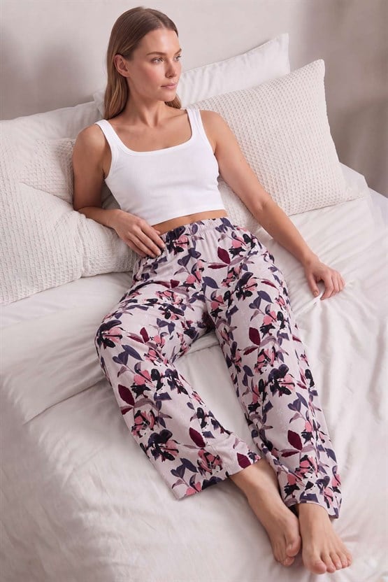 Mısırlı Kadın Viskon Alt Pijama Gül Kurusu