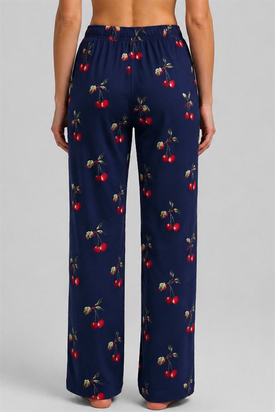 Mısırlı Kadın Viskon Alt Pijama Lacivert