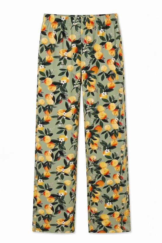 Mısırlı Kadın Viskon Alt Pijama Yeşil