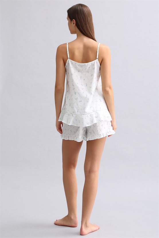 Mısırlı Kadın Vual Mini Şort Beyaz