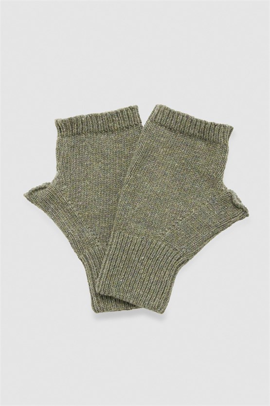Mısırlı Kadın Yün Eldiven Yeşil