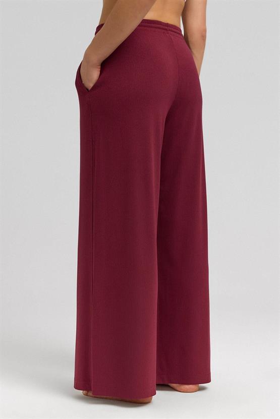 Mısırlı Kadın Kaşkorse Dökümlü Pantolon Bordo