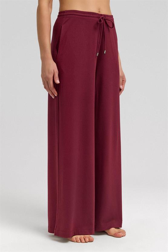 Mısırlı Kadın Kaşkorse Dökümlü Pantolon Bordo