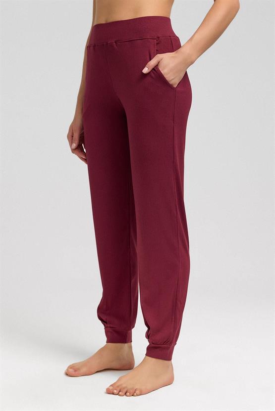 Mısırlı Kadın Kaşkorse Jogger Pantolon Bordo
