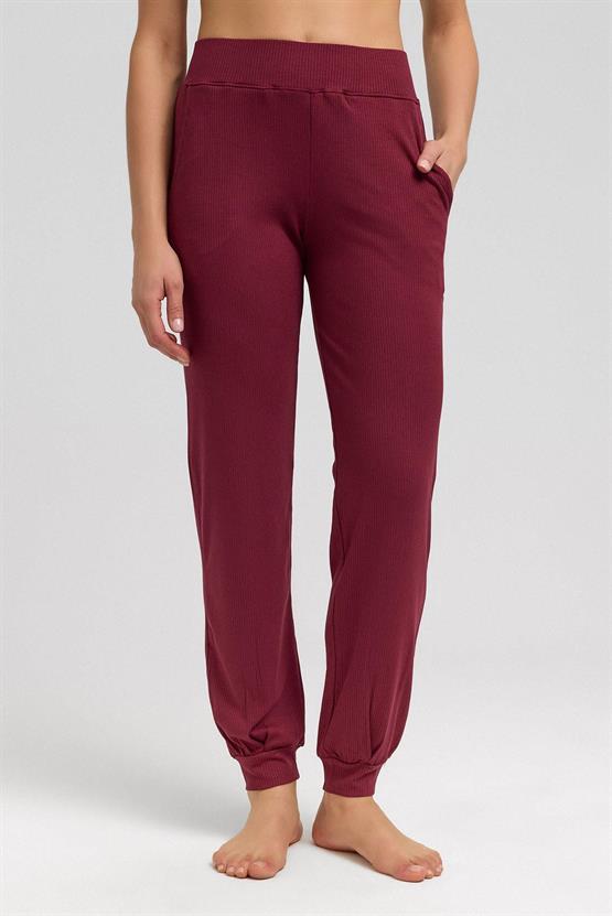 Mısırlı Kadın Kaşkorse Jogger Pantolon Bordo