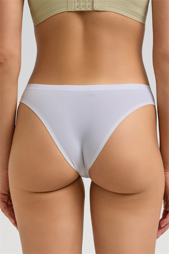 Mısırlı Lazer Kesim Dayanıklı Slip Külot Beyaz