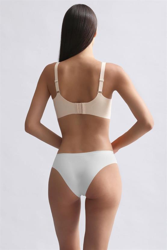 Mısırlı Lazer Kesim Görünmez Slip Külot Beyaz