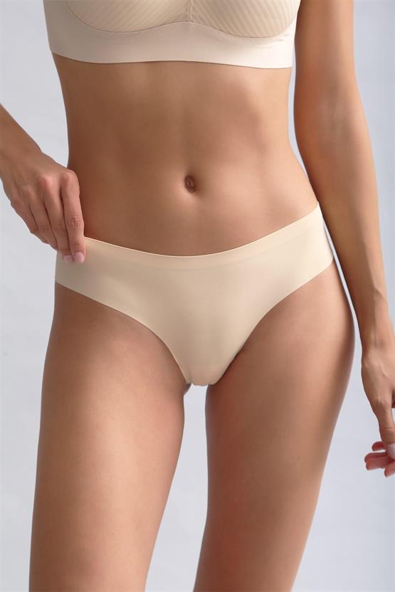 Mısırlı Lazer Kesim Görünmez Slip Külot Ten