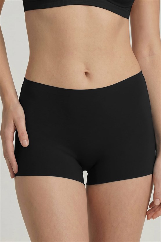 Mısırlı Lazer Kesim Shorty Siyah