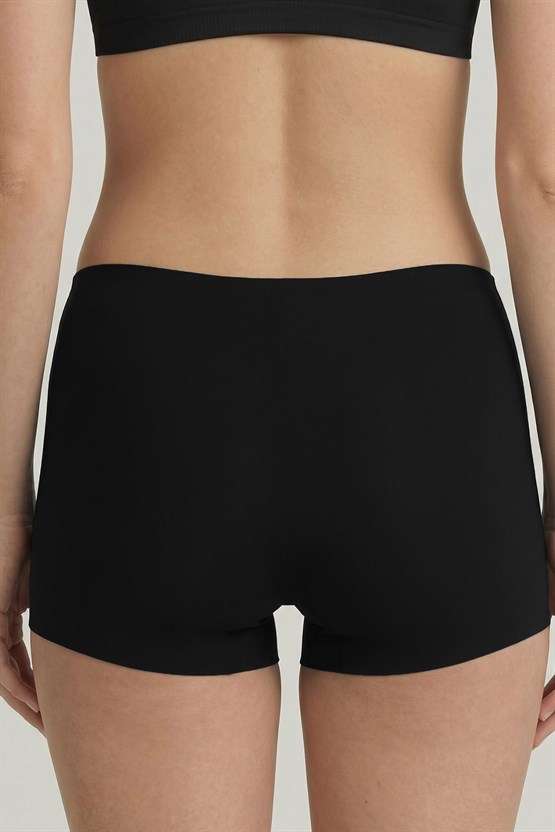 Mısırlı Lazer Kesim Shorty Siyah