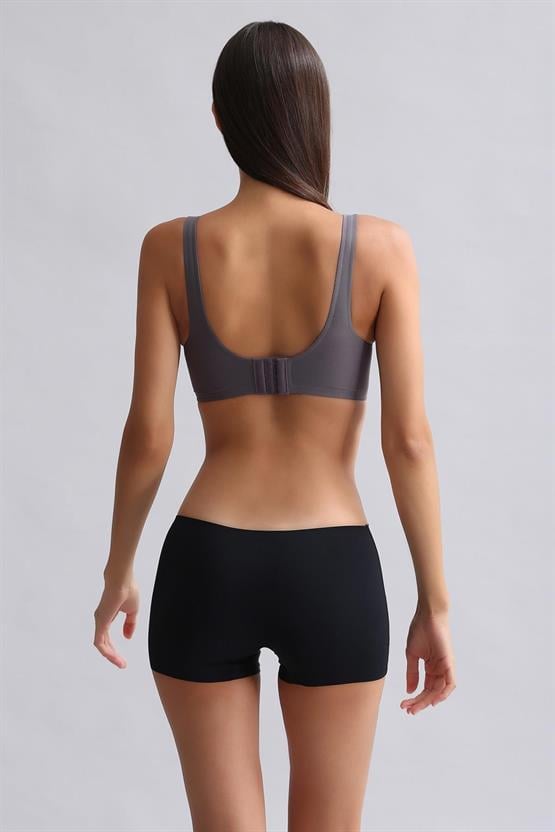 Mısırlı Lazer Kesim Yüksek Bel Görünmez Şort Külot Siyah