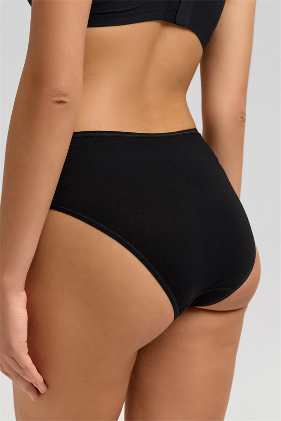 Kadın Micro Modal Yüksek Bel Hipster Siyah