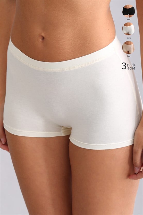 Mısırlı Modal by TENCEL ANNA Boxer Külot Siyah-Ten-Ekru