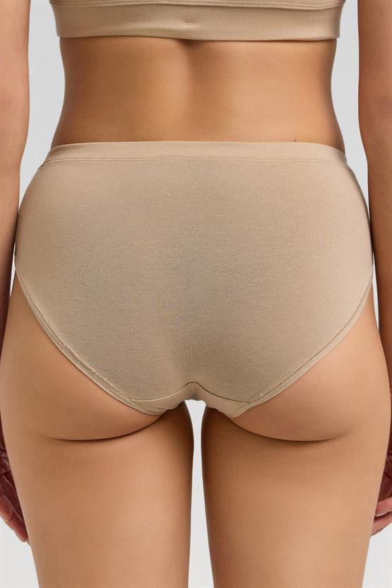 Mısırlı Modal by TENCEL HERA Brief Gizli Lastikli 3lü Slip Külot Ten Rengi