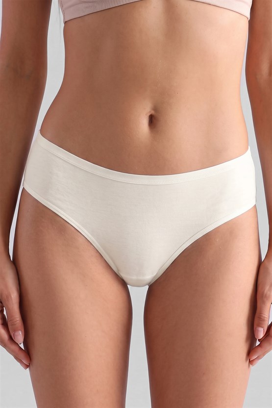 Mısırlı Modal by TENCEL HERA Brief İnce Lastikli 3lü Slip Külot Siyah-Beyaz-Ten