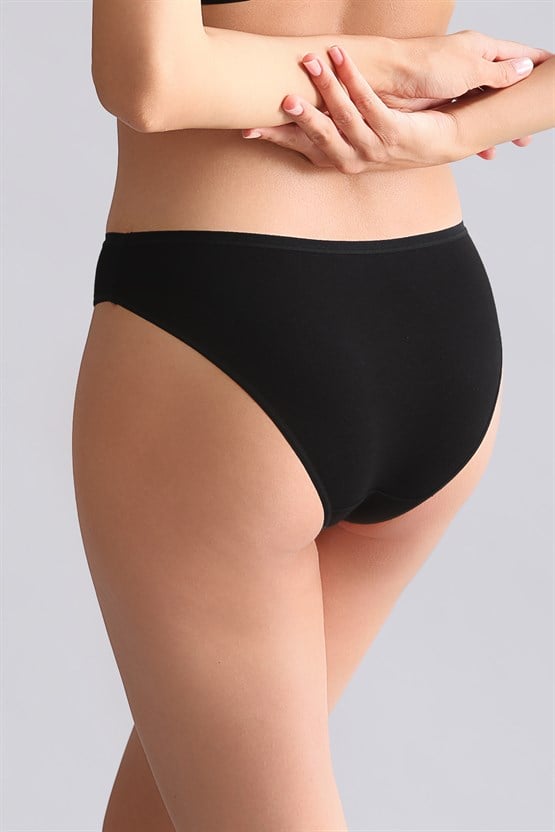 Mısırlı Modal by TENCEL HERA Brief İnce Lastikli 3lü Slip Külot Siyah